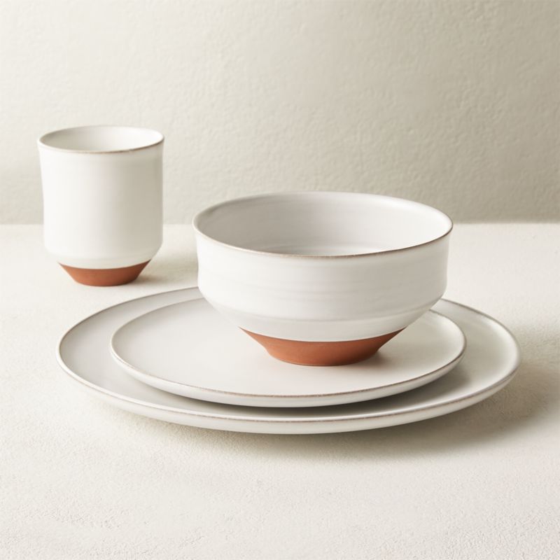 View Dolce 4-Piece White Dinnerware Set with Soup Bowl details