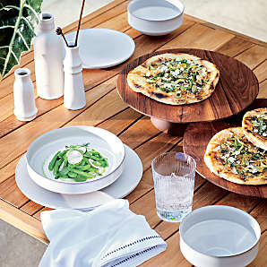 Swoon 4-Piece Off-White Dinnerware Set with Pasta Bowl with