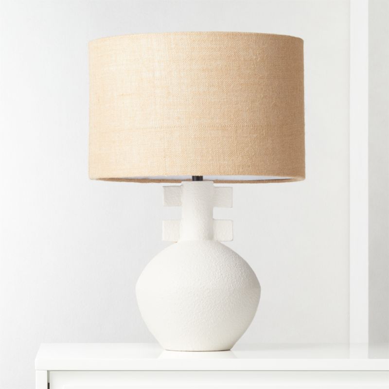 grey and white table lamp