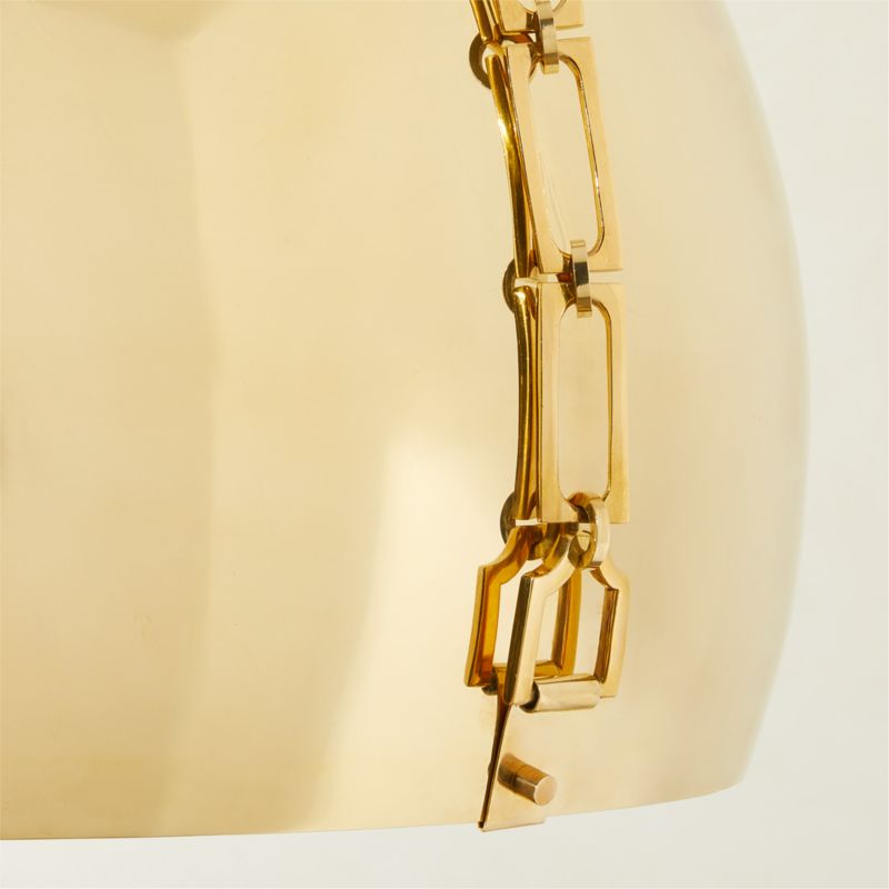 Dome Chain Link Unlacquered Brass Pendant Light - image 3 of 9