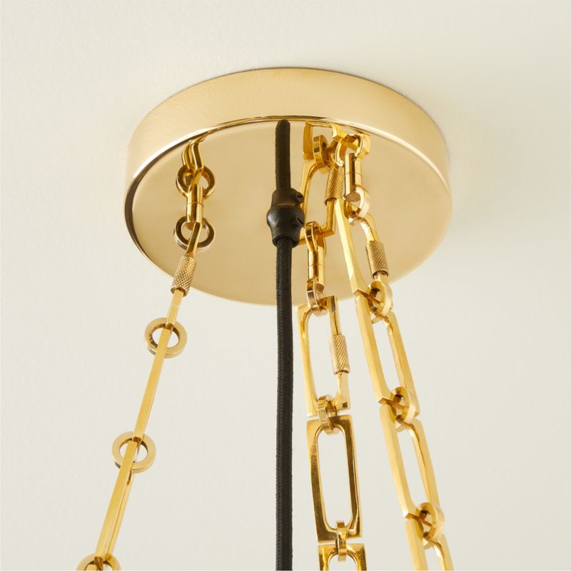 Dome Chain Link Unlacquered Brass Pendant Light - image 4 of 9