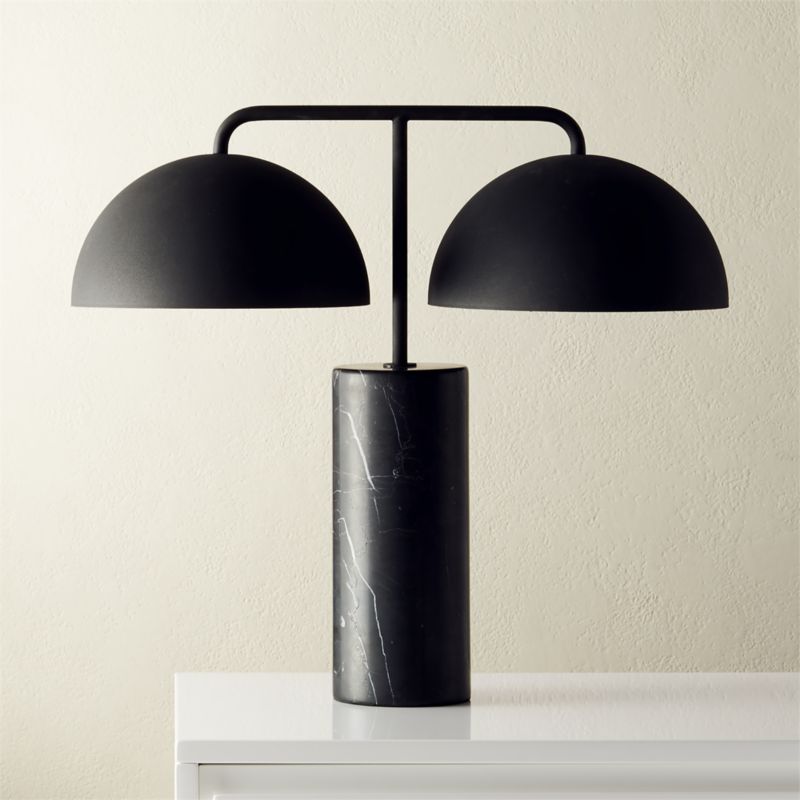 black metal table lamp