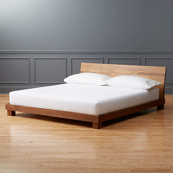 Crofton Wood King Bed with Nightstands + Reviews | CB2