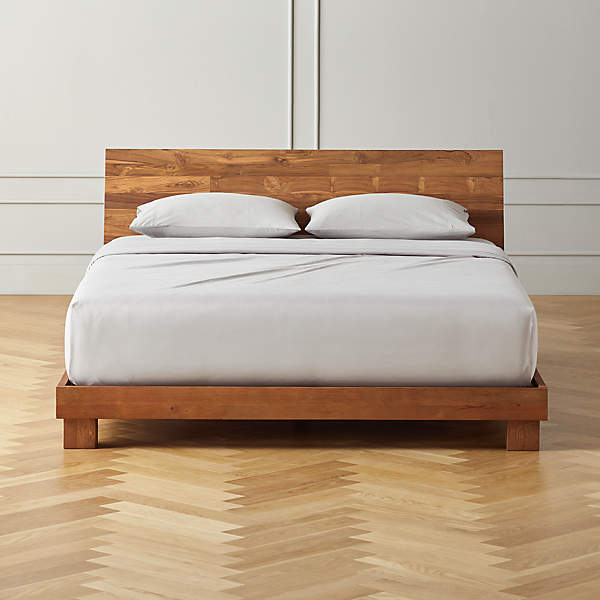 Dondra Teak Queen Bed Reviews Cb2, Queen Bed Frame With Double Mattress