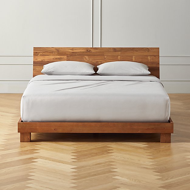 Dondra Teak Wood Queen Bed CB2 Canada