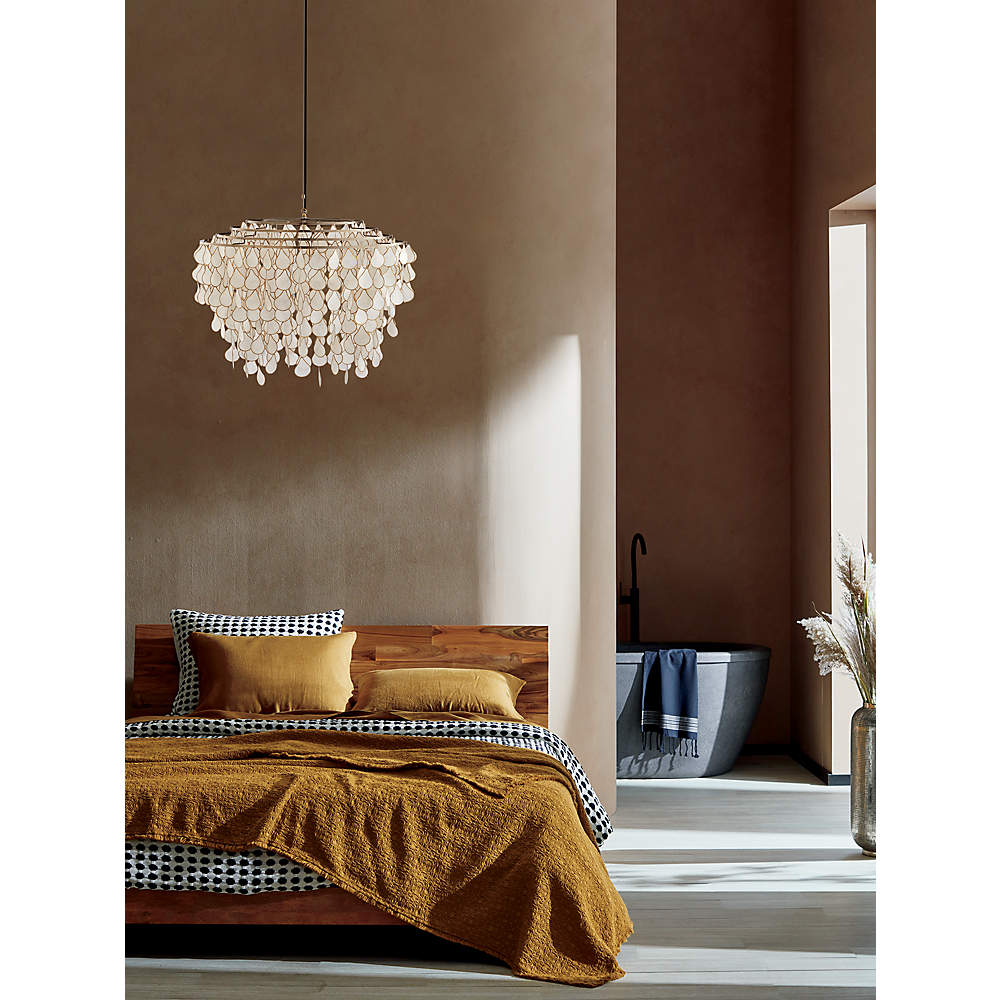 cb2 teardrops capiz chandelier