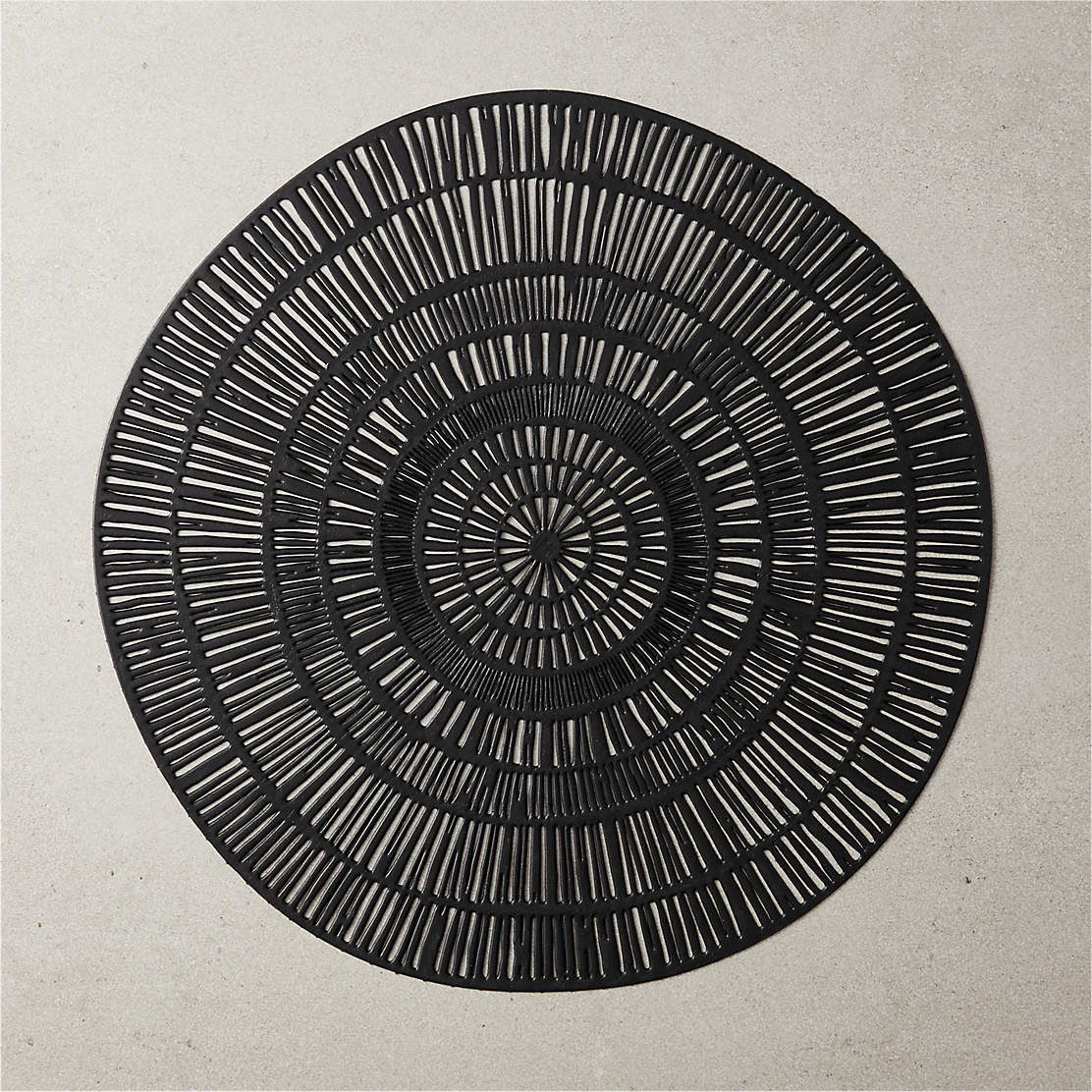 June Modern Woven Black Round Placemat + Reviews CB2