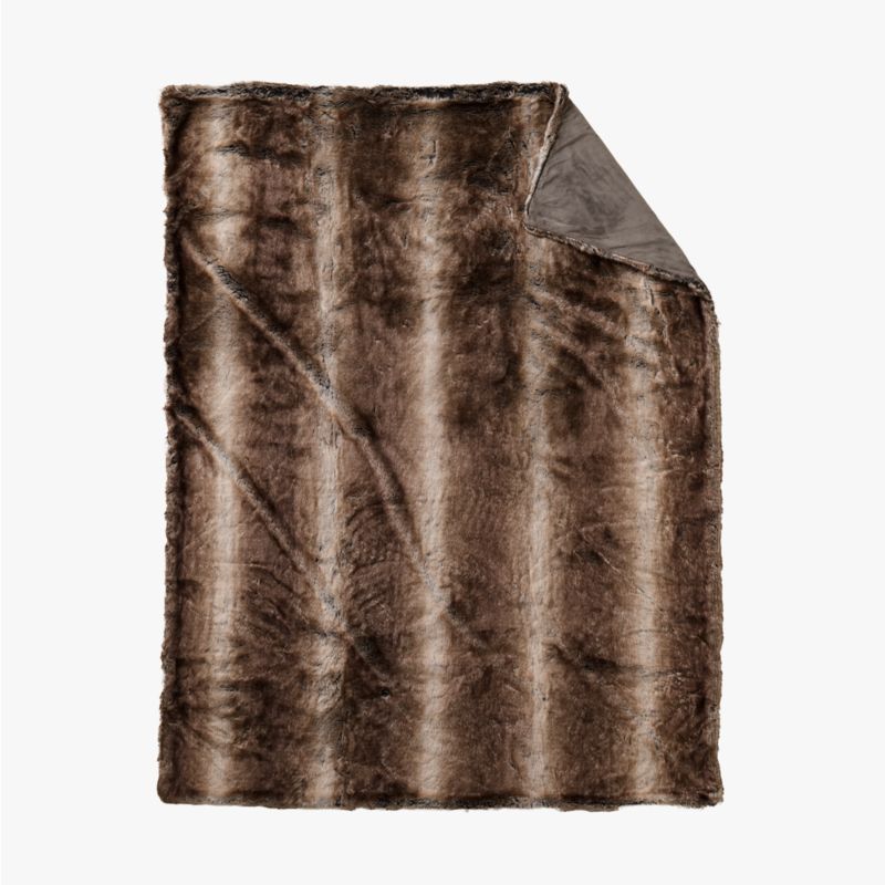 Dorian Light Grey Faux Fur Throw Blanket 60"x80" - image 2 of 4