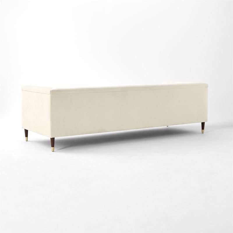 Dorien 92" Tufted Cream White Velvet Sofa - image 6 of 9