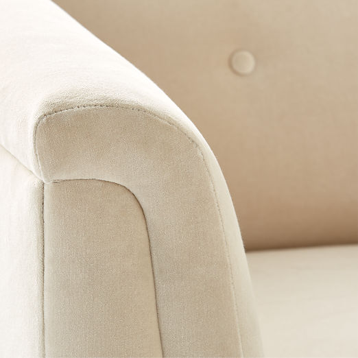 Dorien 92" Tufted Cream White Velvet Sofa