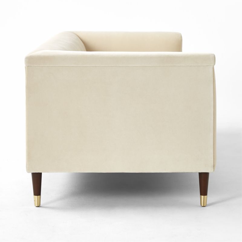 Dorien 92" Tufted Cream White Velvet Sofa - image 5 of 9