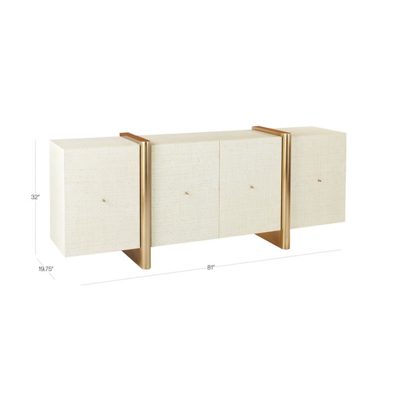 View Dorset 81" White Lacquered Linen Credenza - image 2 of 14