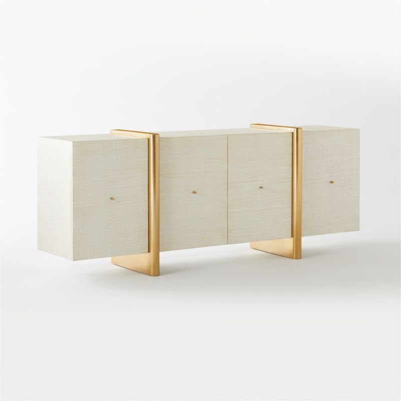 Dorset 81" White Lacquered Linen Credenza - image 8 of 14