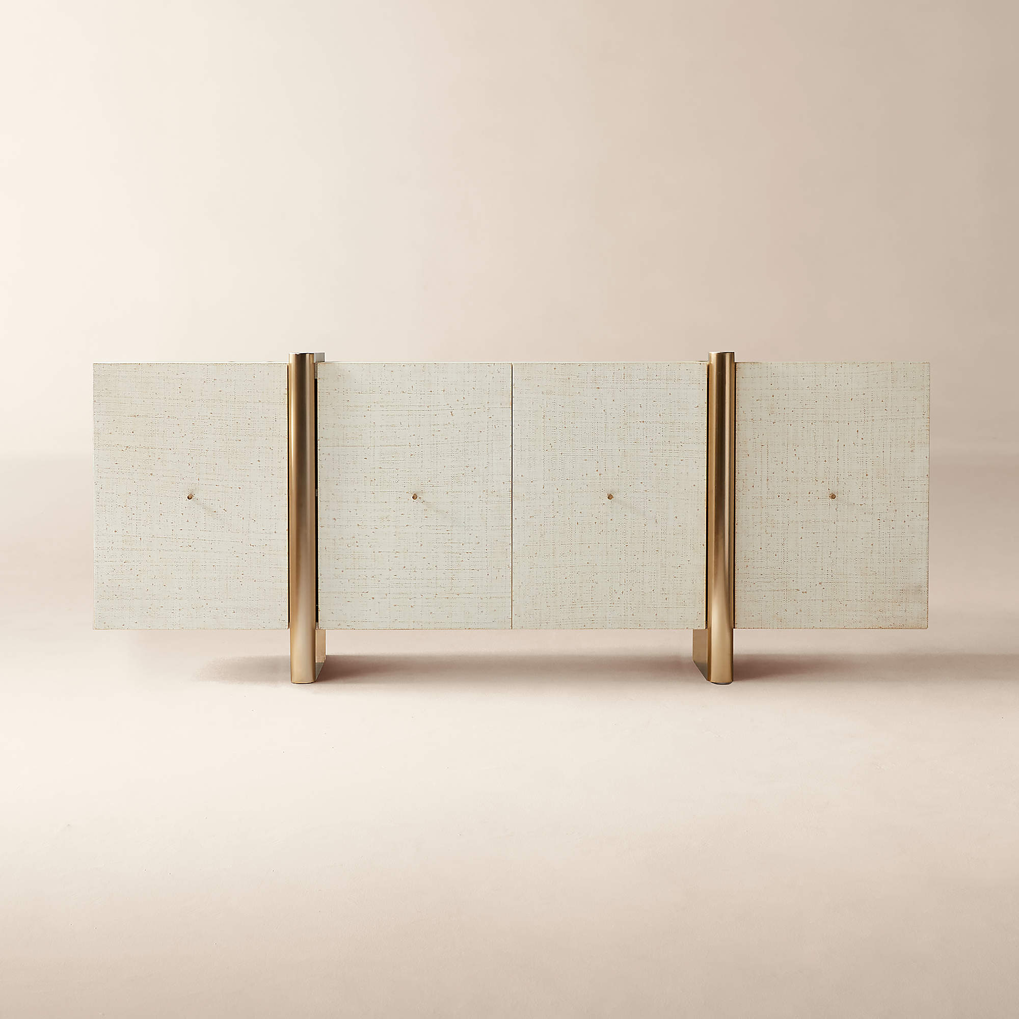 Dorset Lacquered White Linen Credenza + Reviews CB2