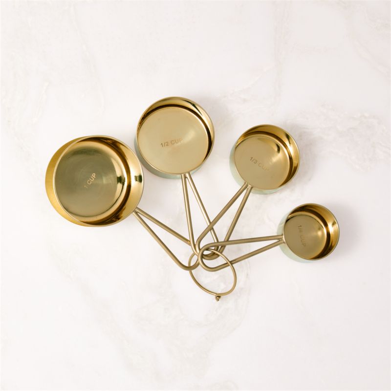 Gold Stainless Steel Measuring Cups — Stripes & Willows