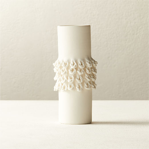 white textured vases CB2
