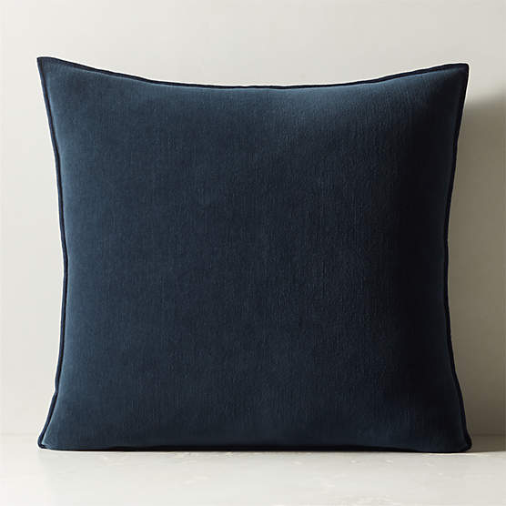 Doux Navy Blue Cotton Throw Pillow Cover 23"x23"