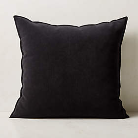 Lush Midnight black velvet toss pillow by Q. Design