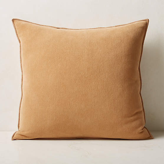 Hendrix Woven Light Brown Leather Modern Throw Pillow with Down