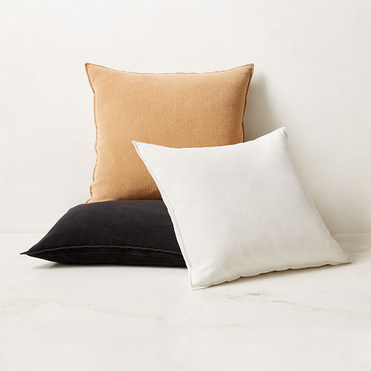 Doux Black Cotton Throw Pillow Cover 23''