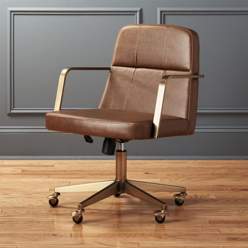 Brown Leather Furniture Cb2 Dr Faux Leather Office Chair
