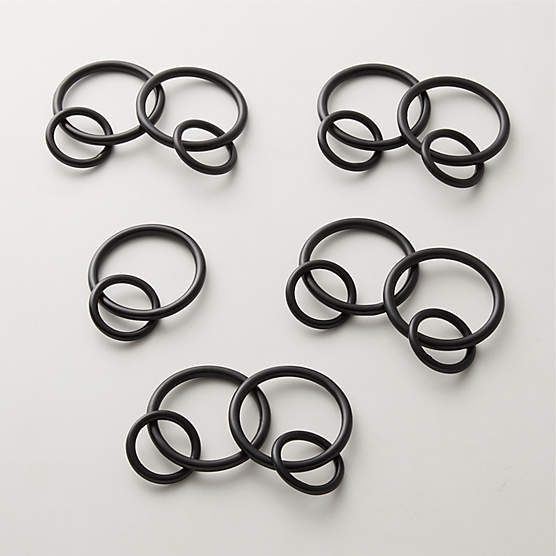 Matte Black Curtain Rings Set of 9