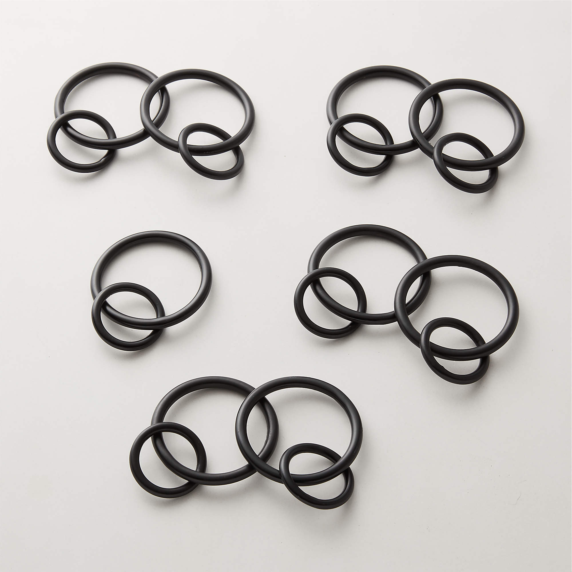 Modern Matte Black Curtain Rings Set of 9 + Reviews CB2