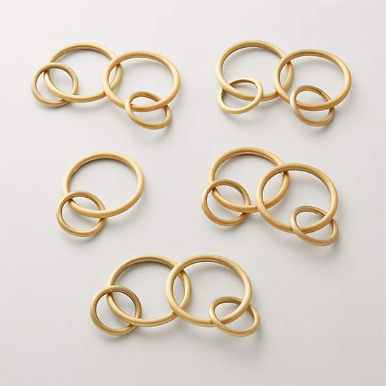 Brushed Brass Curtain Rings Set of 9