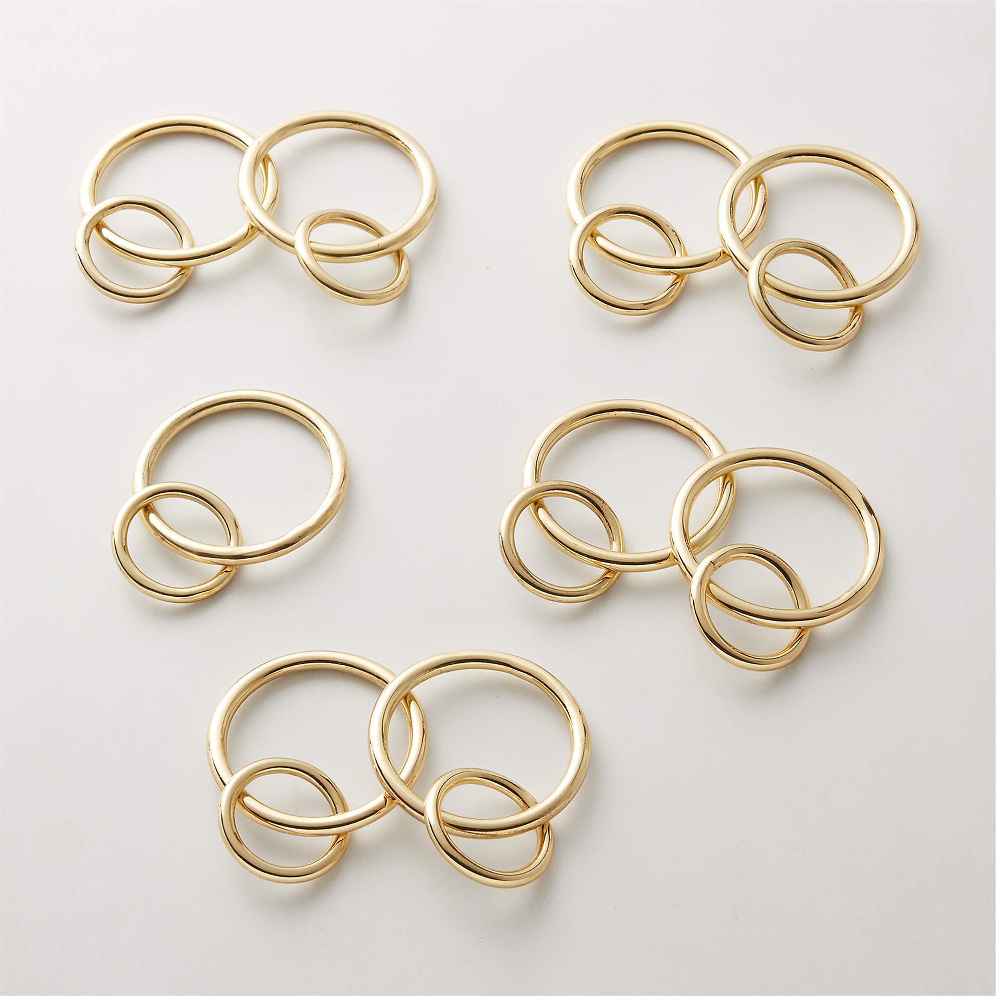 Modern Polished Brass Curtain Rings Set of 9 + Reviews CB2
