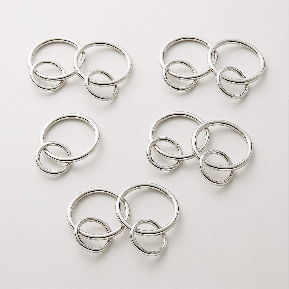 Modern Polished Nickel Curtain Rings Set of 9 + Reviews
