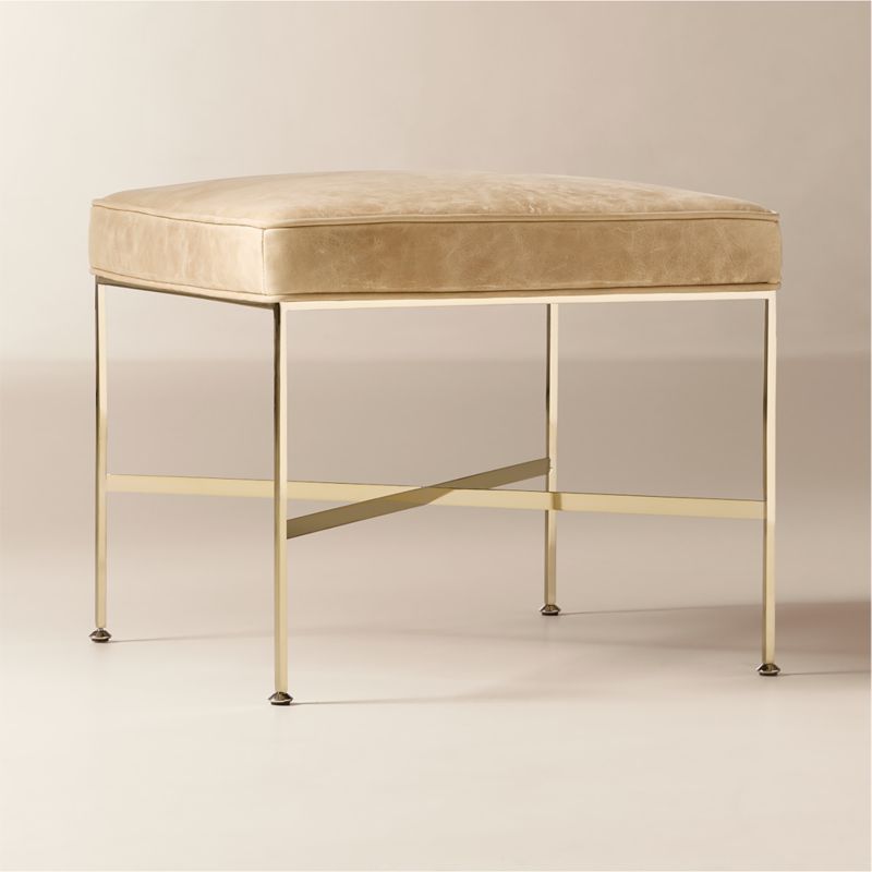 Director Off White Leather Ottoman Model 1201 by Paul McCobb - image 2 of 5