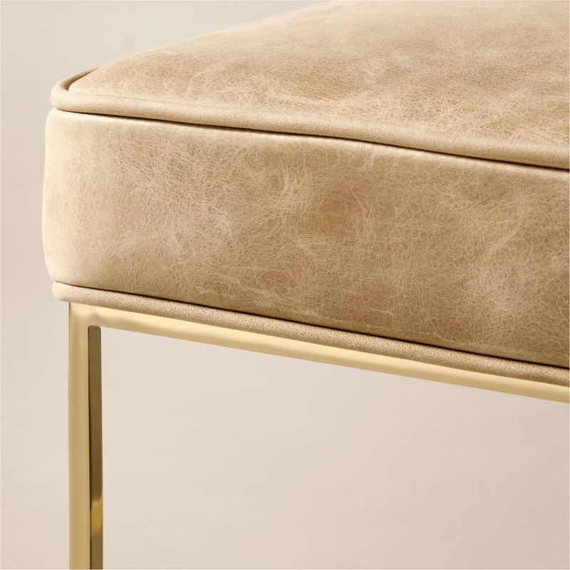 Director Off White Leather Ottoman Model 1201 by Paul McCobb - image 3 of 5