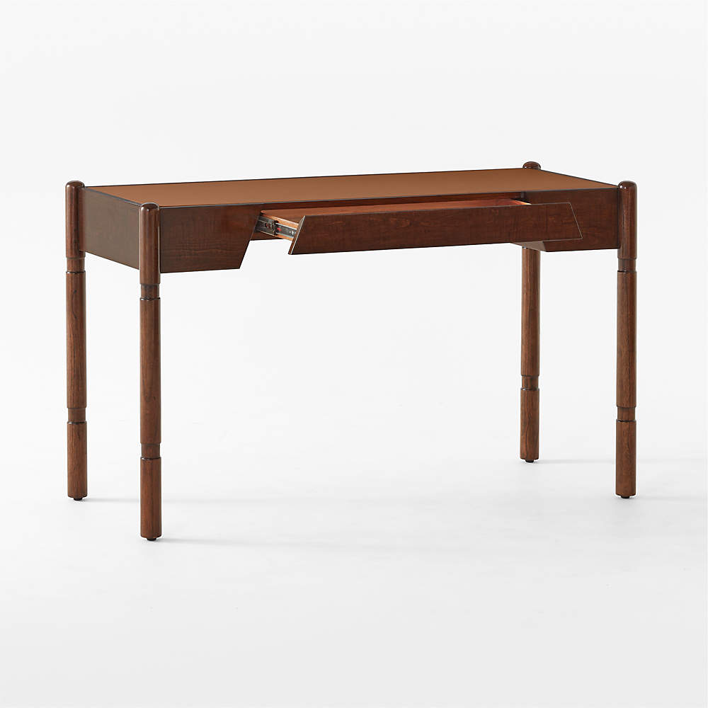 cb2 leather desk