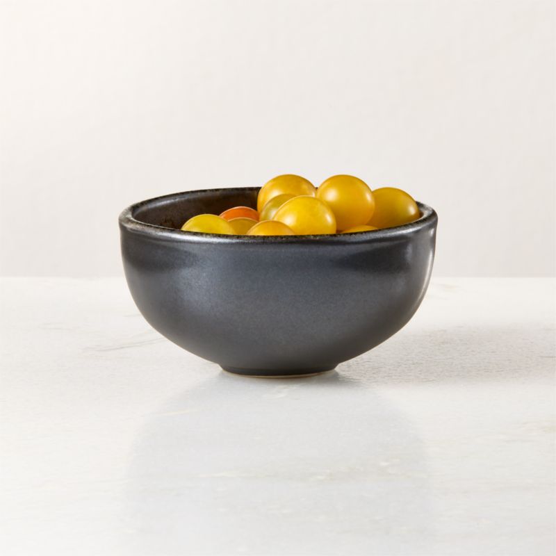 View Drift Black Mini Bowl with Reactive Glaze details