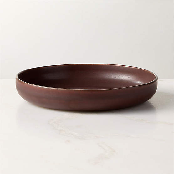 Drift Chocolate Brown Pasta Bowl with Reactive Glaze
