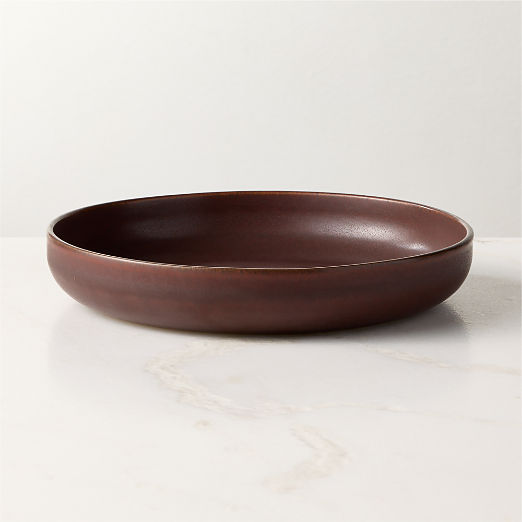 Drift Chocolate Brown Pasta Bowl with Reactive Glaze