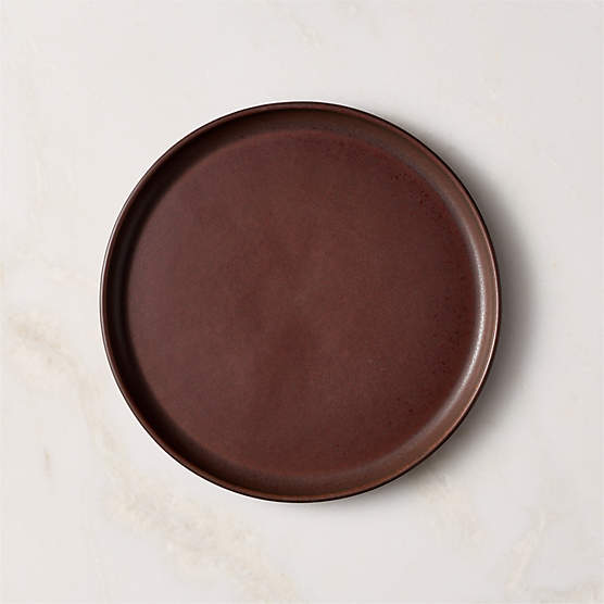 Drift Chocolate Brown Salad Plate with Reactive Glaze