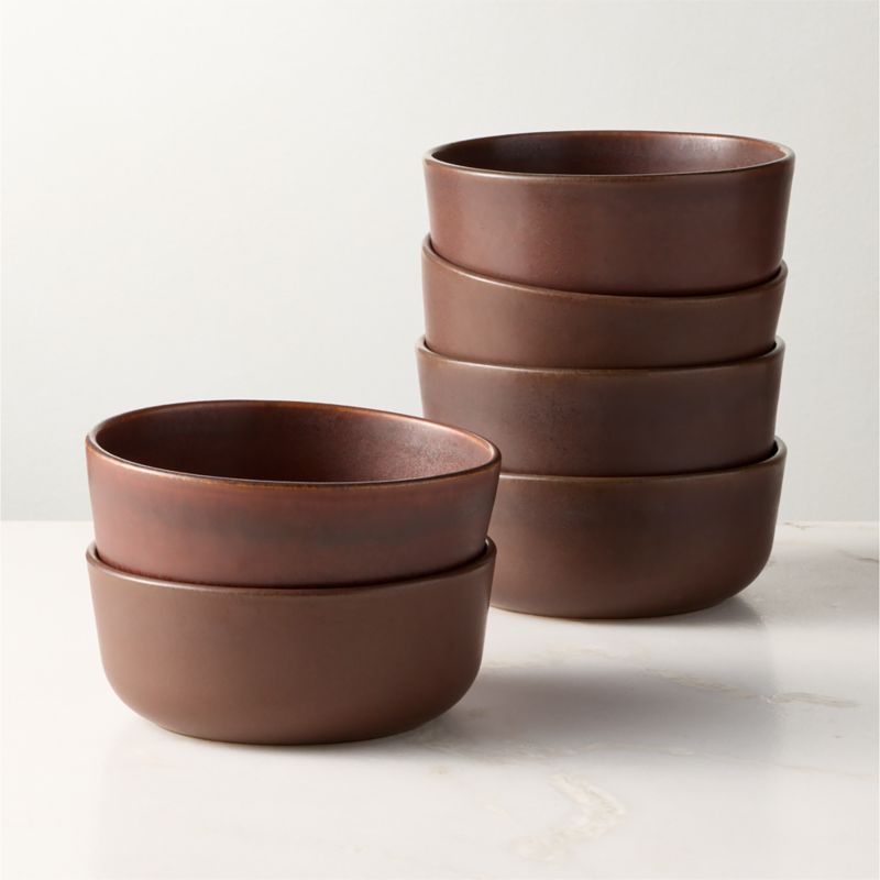 Drift Chocolate Brown Soup Bowl with Reactive Glaze - image 3 of 5