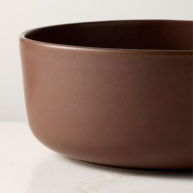 Drift Chocolate Brown Serving Bowl with Reactive Glaze - image 1 of 5