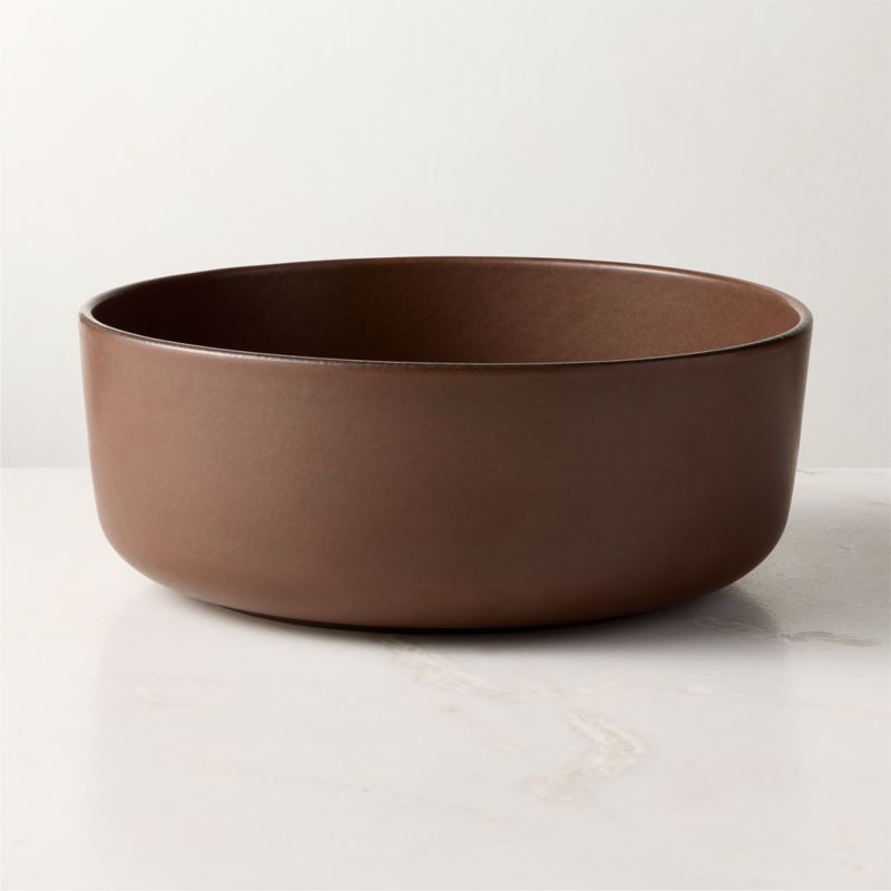 Drift Chocolate Brown Serving Bowl with Reactive Glaze - image 3 of 5