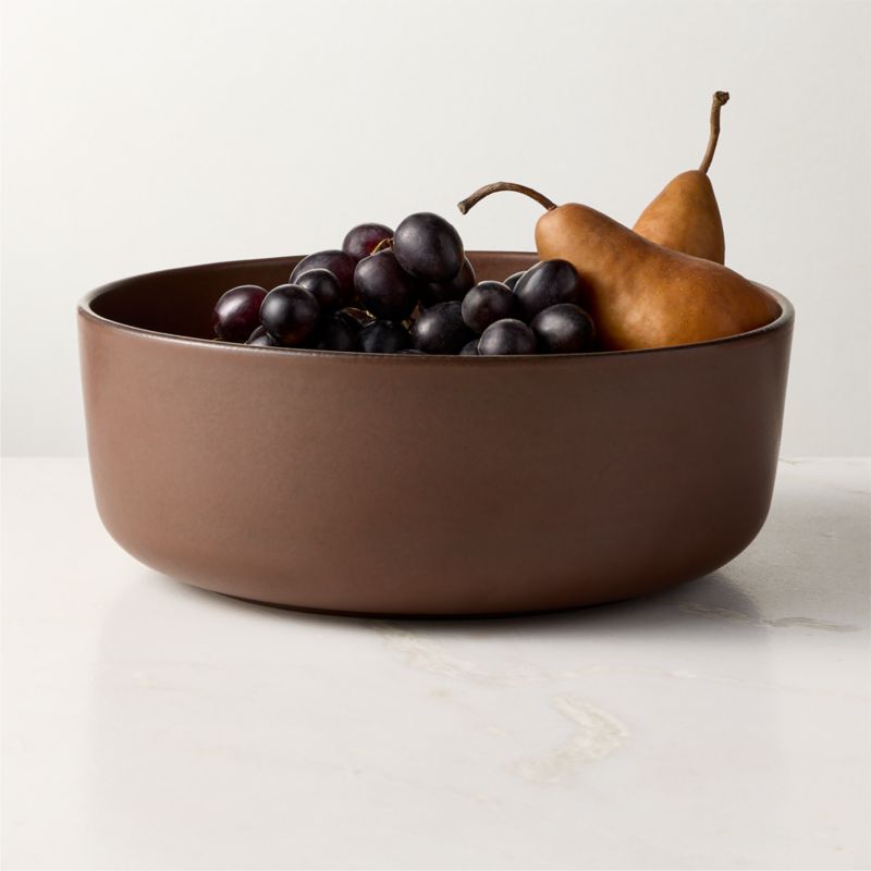 Viewing product image Drift Chocolate Brown Serving Bowl with Reactive Glaze - image 1 of 4