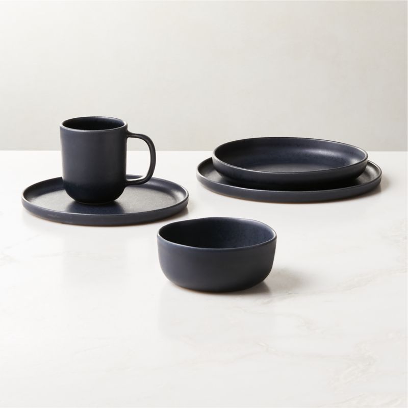 Better Homes & Gardens Matte Swirl Stoneware Mugs, Black, Set of 6