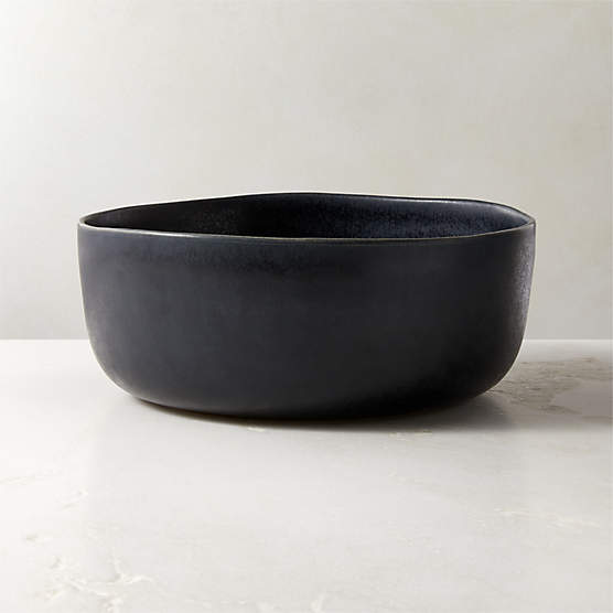 Drift Dark Blue Serving Bowl with Reactive Glaze