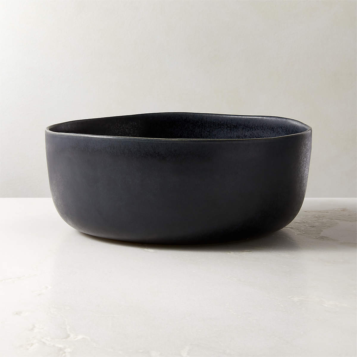 Drift Dark Blue Serving Bowl with Reactive Glaze + Reviews | CB2