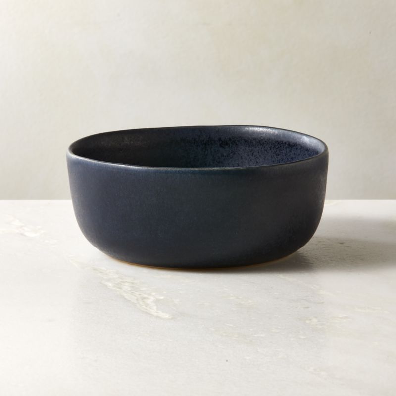 Viewing product image Drift Dark Blue Soup Bowl with Reactive Glaze - image 1 of 5