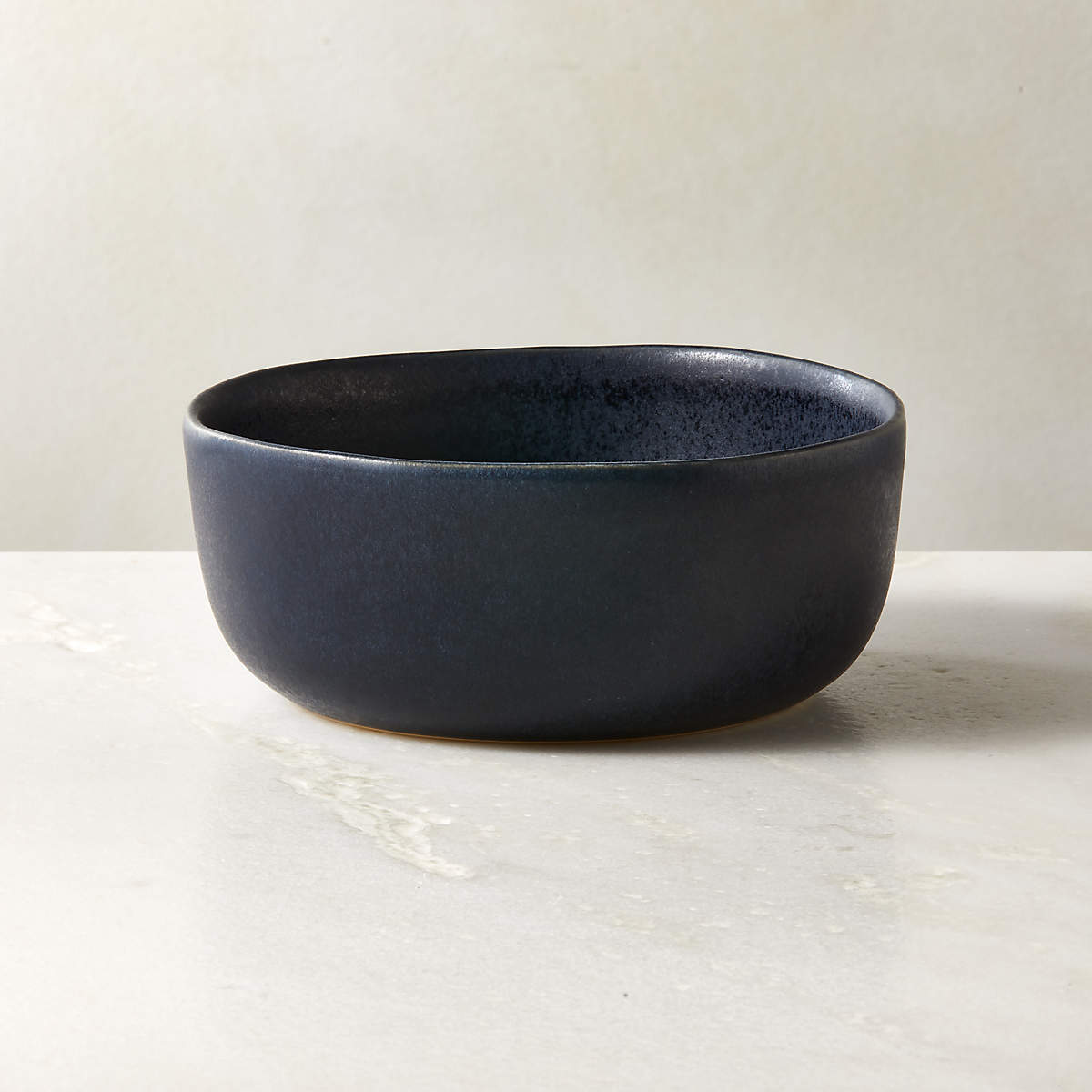 Drift Dark Blue Soup Bowl with Reactive Glaze + Reviews | CB2
