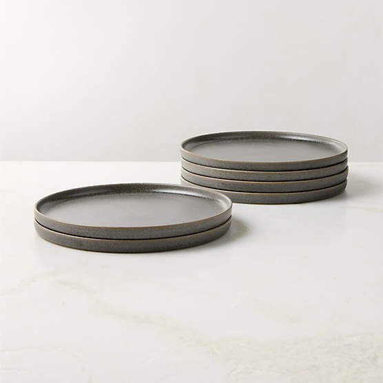 Drift Grey Dinner Plates with Reactive Glaze Set of 6