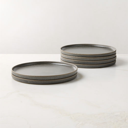 Drift Grey Dinner Plates with Reactive Glaze Set of 6