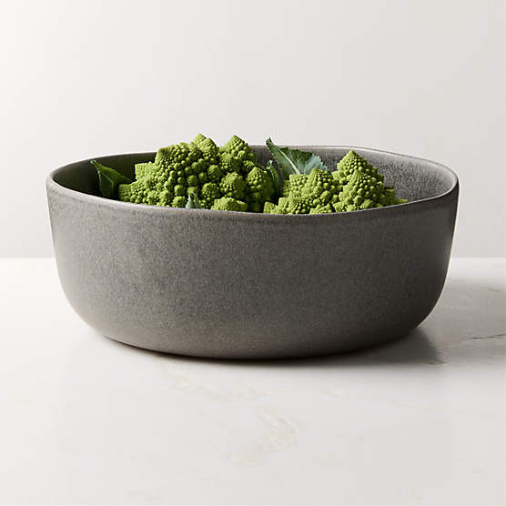Drift Grey Serving Bowl with Reactive Glaze