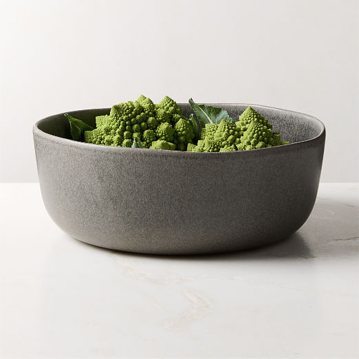 Drift Grey Serving Bowl with Reactive Glaze